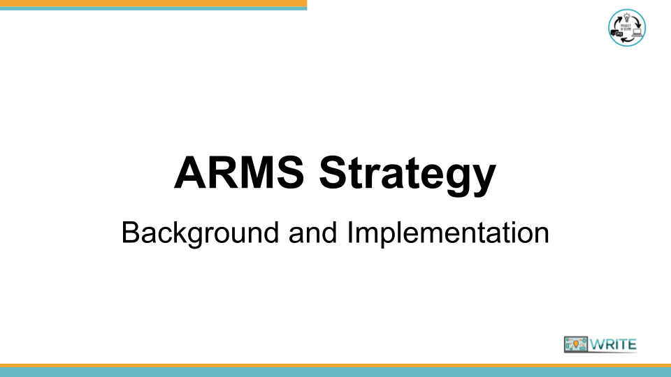 __Video ARMS WRITE AI SCORE Teacher Facing Slide Design 1 ARMS presentation cover