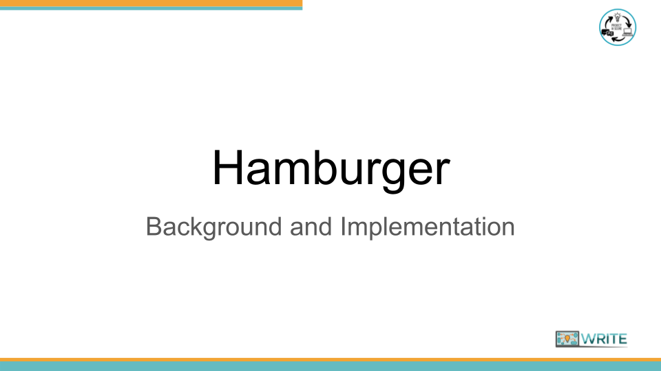 Hamburger background and implementation cover